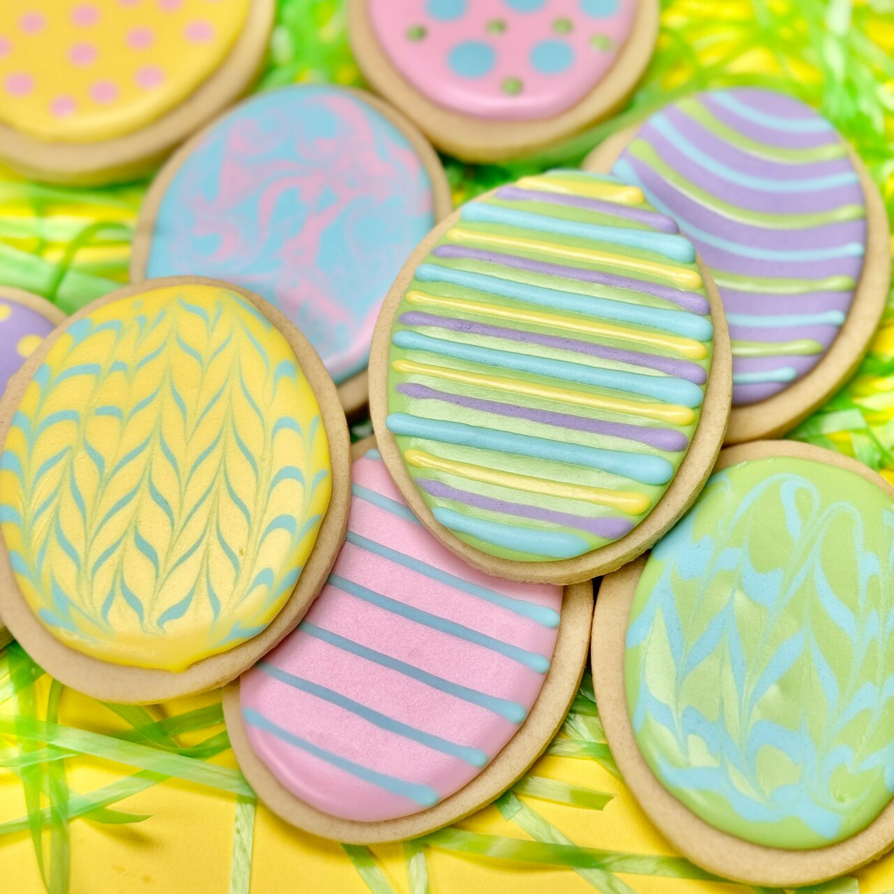 Royal Icing Easter Egg Cookies with Satin Ice